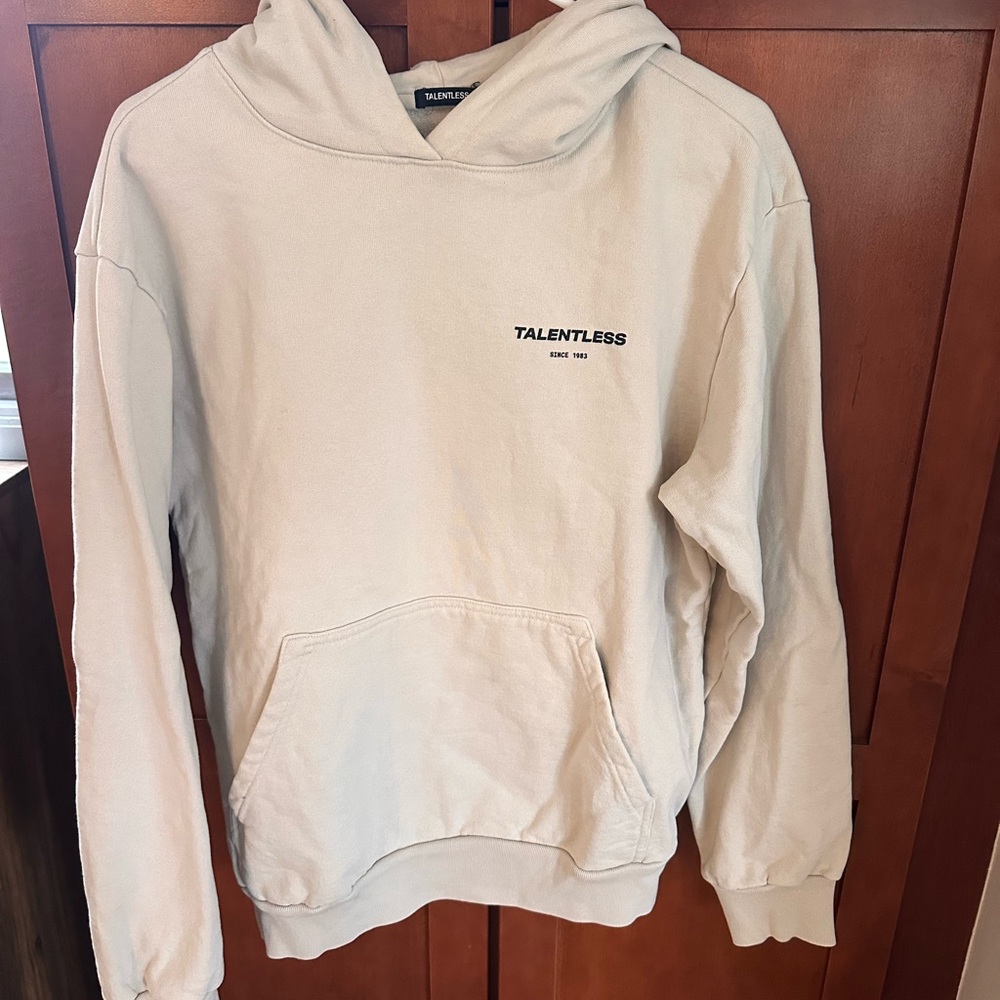 TALENTLESS Beige Hoodie for Men